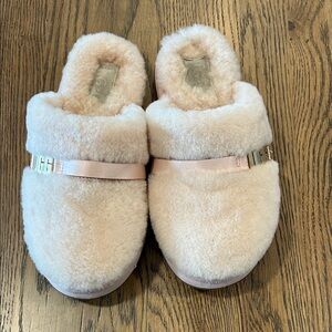 UGG Soft Pink Fuzzy Slippers